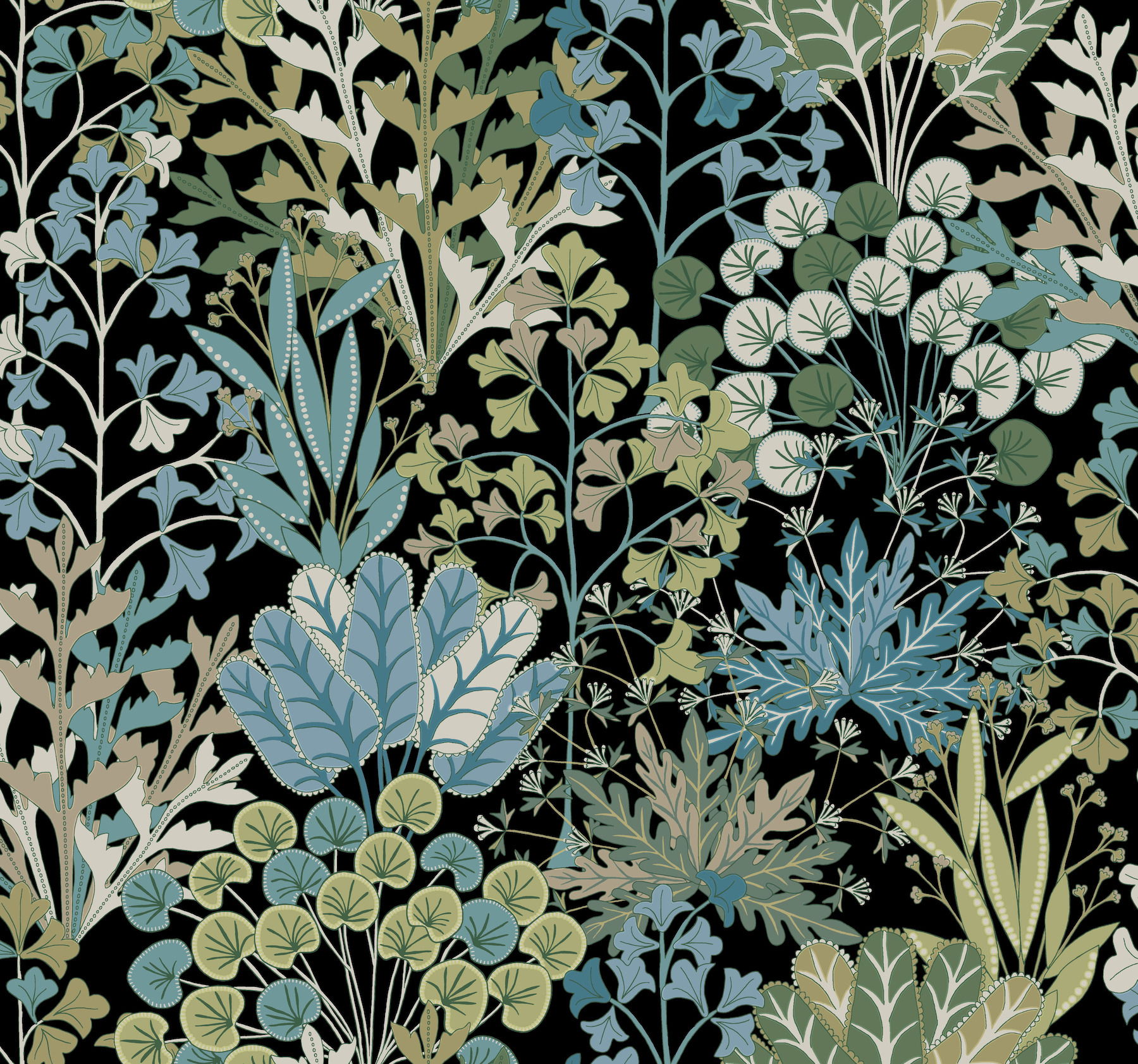 Forest Floor Black Wallpaper, by York Wall, 27' length x 2'3" width x 0.02" depth View 1