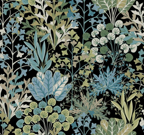 Forest Floor Black Wallpaper