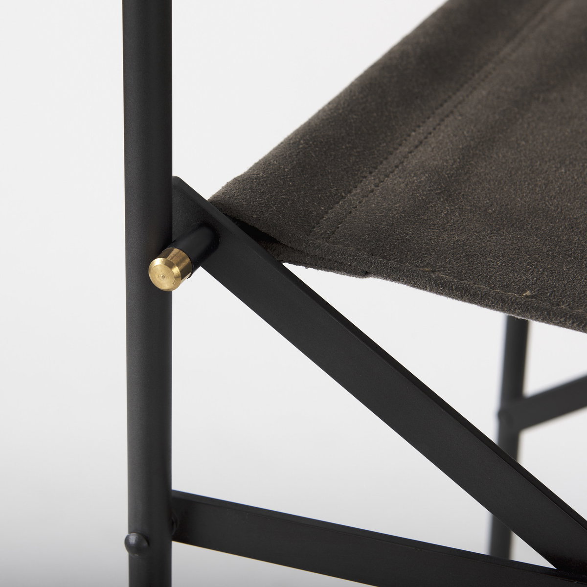 Direttore Backless 40.2in Seat Bar Stool | Brown/Gray Suede with Metal, Counter & Bar Stool by Mercana, 19.3" length x 20" width x 40.2" height View 8