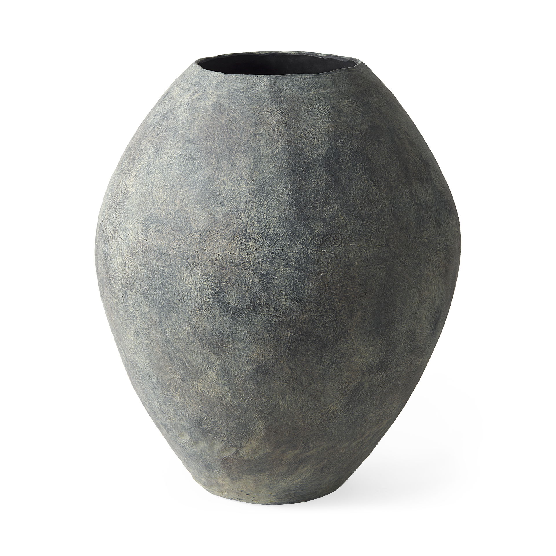Gobi 19.75L x 24H Large Gray Ceramic Oval Vase, by Mercana, 19.88" length x 19.88" width x 23.62" height View 1