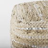 Aadhya  Taupe/Silver Leather and Cotton Pouf thumbnail 5