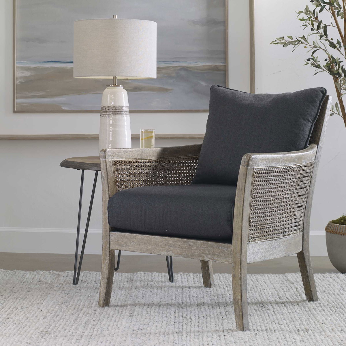Encore Dark Gray Armchair, Accent Chair by Uttermost, 28.5" width x 33" height x 31" depth View 2