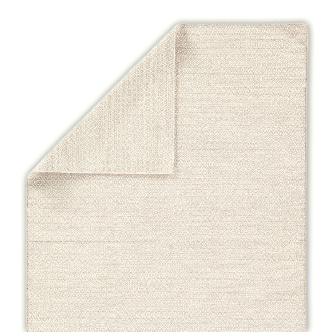 Hampshire Geometric Hand-Woven Wool Beige/Ivory Area Rug large image 