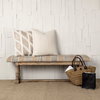 Greenfield II 59L x 14W Patterned Tan Upholstered Wood Frame Accent Bench, Benche by Mercana, 59" length x 14" width x 19" height thumbnail 2