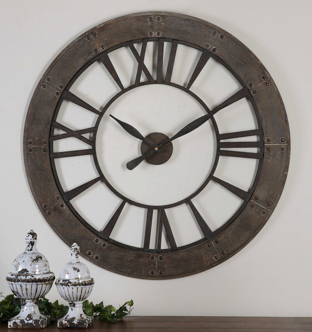 Ronan Wall Clock, by Uttermost, 40" width x 40" height x 1" depth View 3