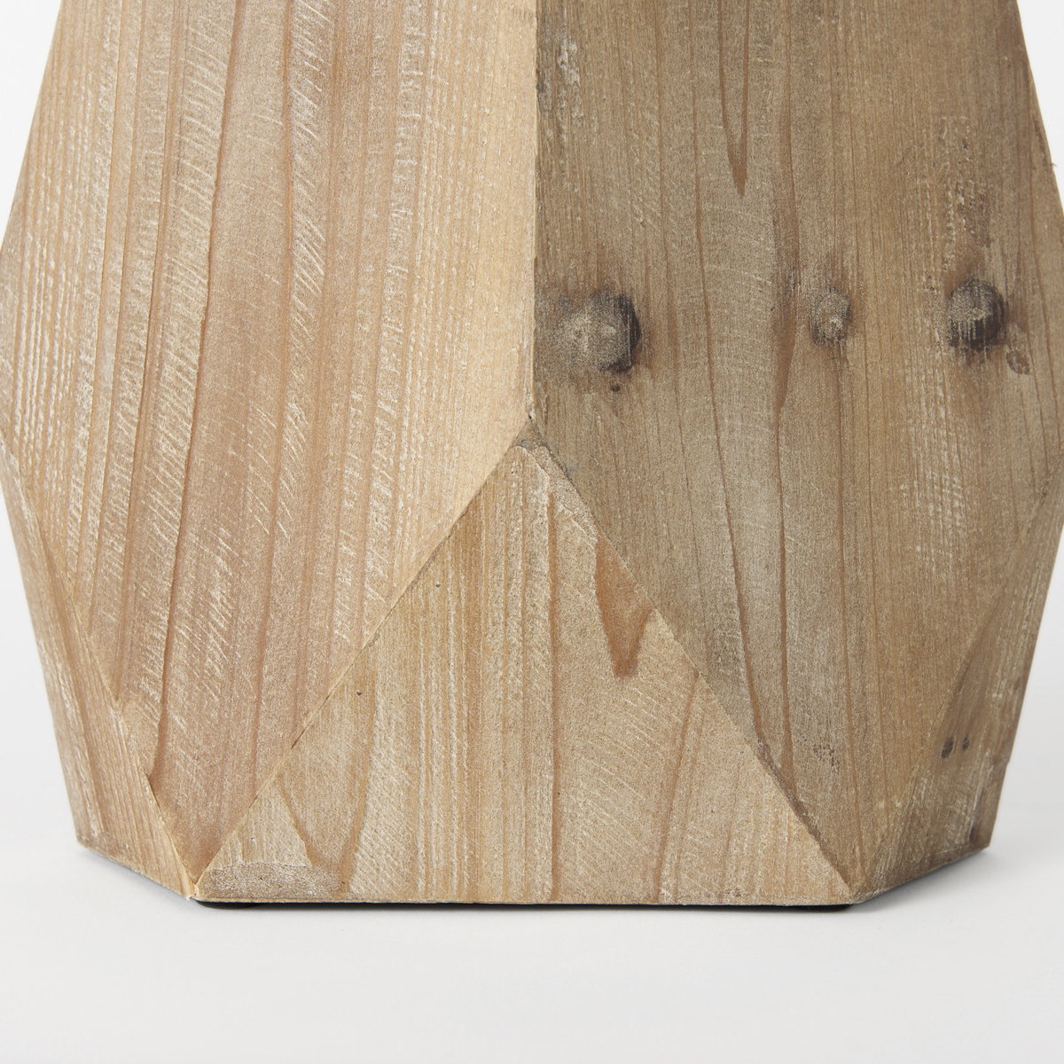 Allen III Tall Natural Wooden Base Oval Vase, by Mercana, 10.63" length x 6.3" width x 11.3" height View 9