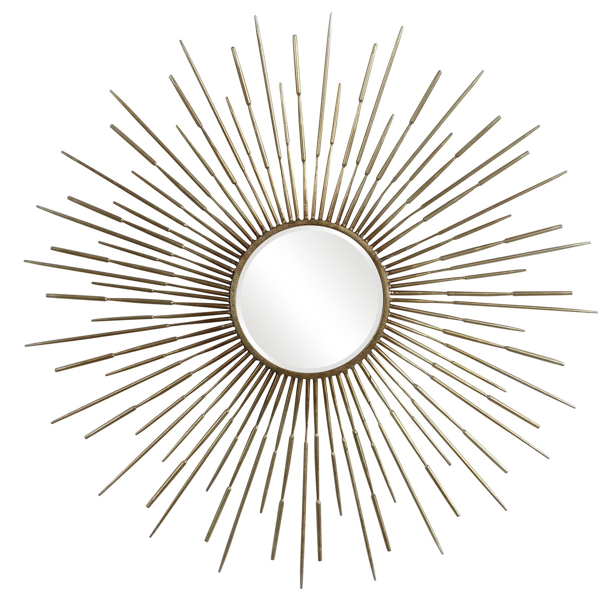 Golden Rays Starburst Mirror, by Uttermost, 3'10.75" width x 3'10.75" height x 1" depth View 1