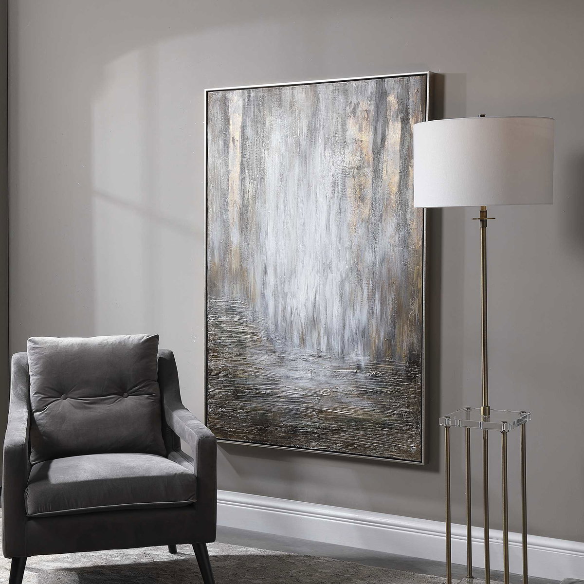 Desert Rain Hand Painted Abstract Art, Painting by Uttermost, 41.25" width x 61.25" height x 2.25" depth View 4