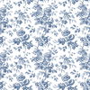 Anemone Toile Navy Wallpaper, by York Wall, 33' length x 1'8.5" width x 0.02" depth thumbnail 1
