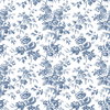Anemone Toile Navy Wallpaper, by York Wall, 33' length x 1'8.5" width x 0.02" depth thumbnail 2